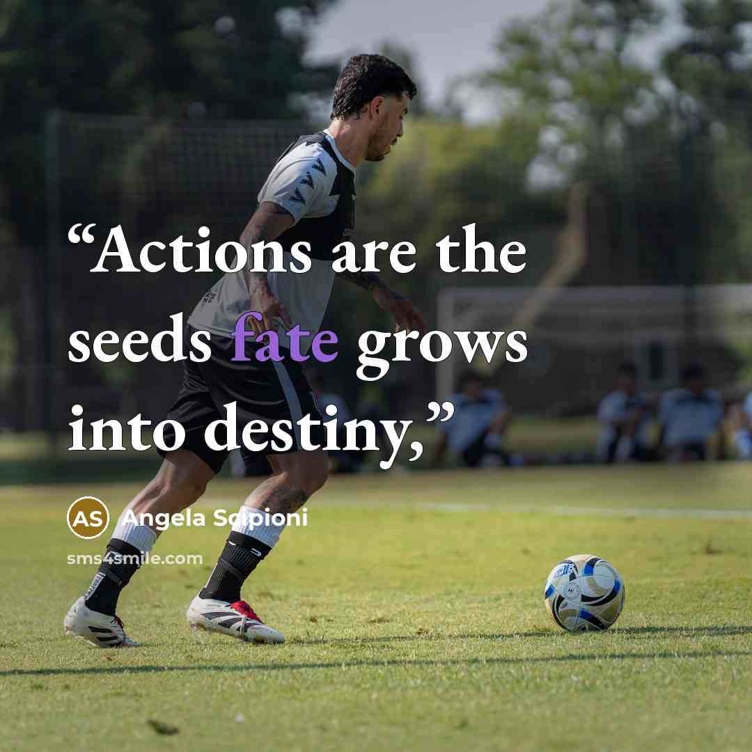 “Actions are the seeds fate grows into destiny,” quote by Angela Scipioni