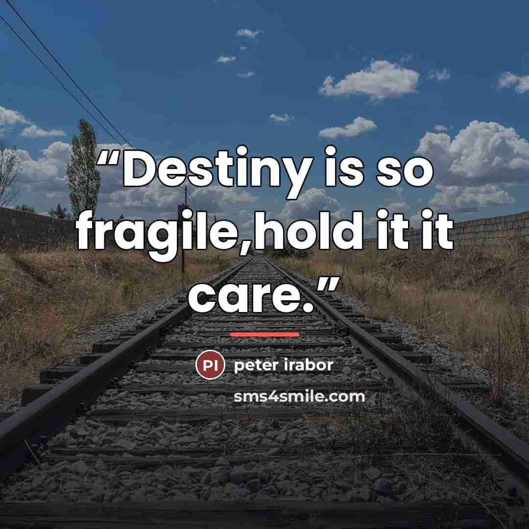 “Destiny is so fragile,hold it it care.” quote by peter irabor