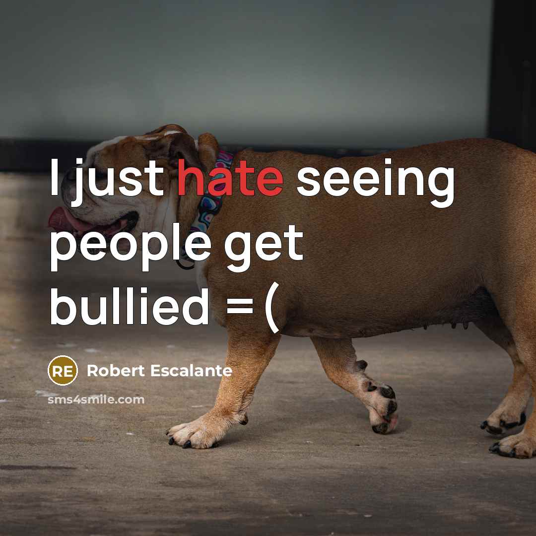 “I just hate seeing people get bullied =(” quote by Robert Escalante