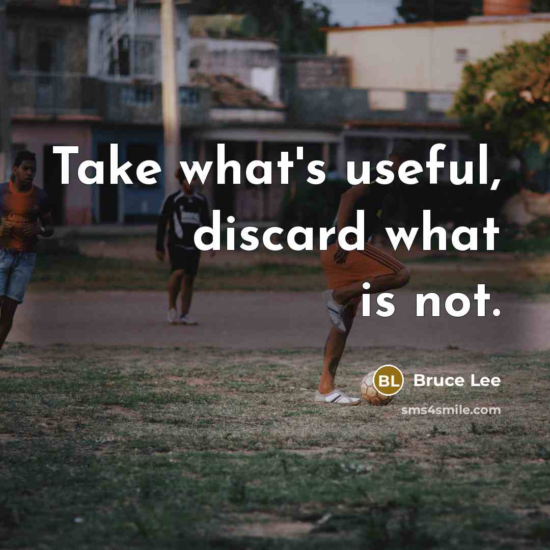“Take what's useful, discard what is not.” quote by Bruce Lee