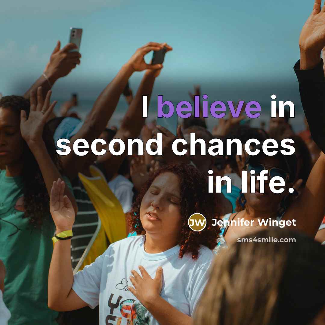 “I believe in second chances in life.” quote by Jennifer Winget