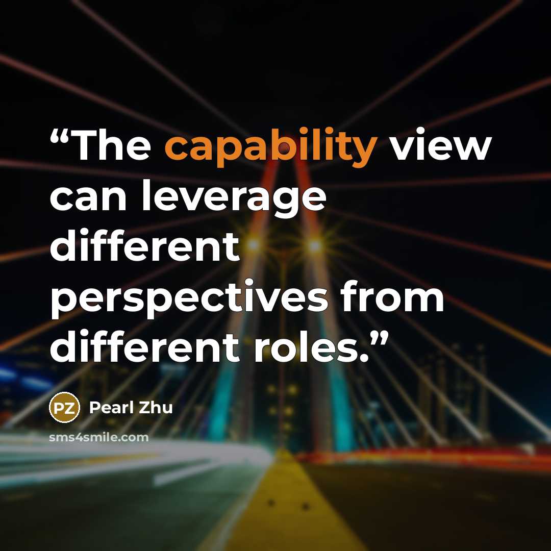 “The capability view can leverage different perspectives from different roles.” quote by Pearl Zhu