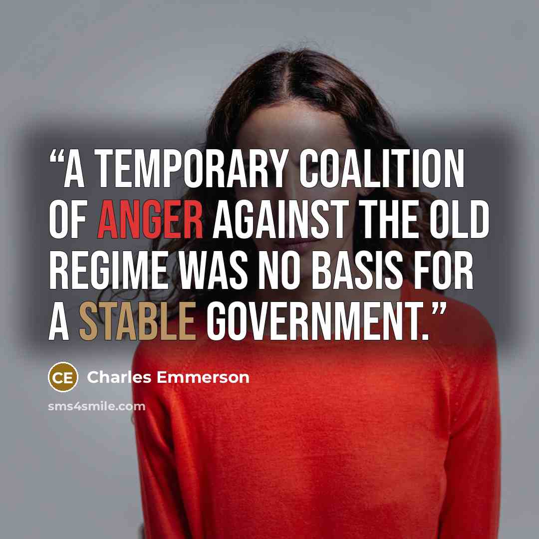“A temporary coalition of anger against the old regime was no basis for a stable government.” quote by Charles Emmerson