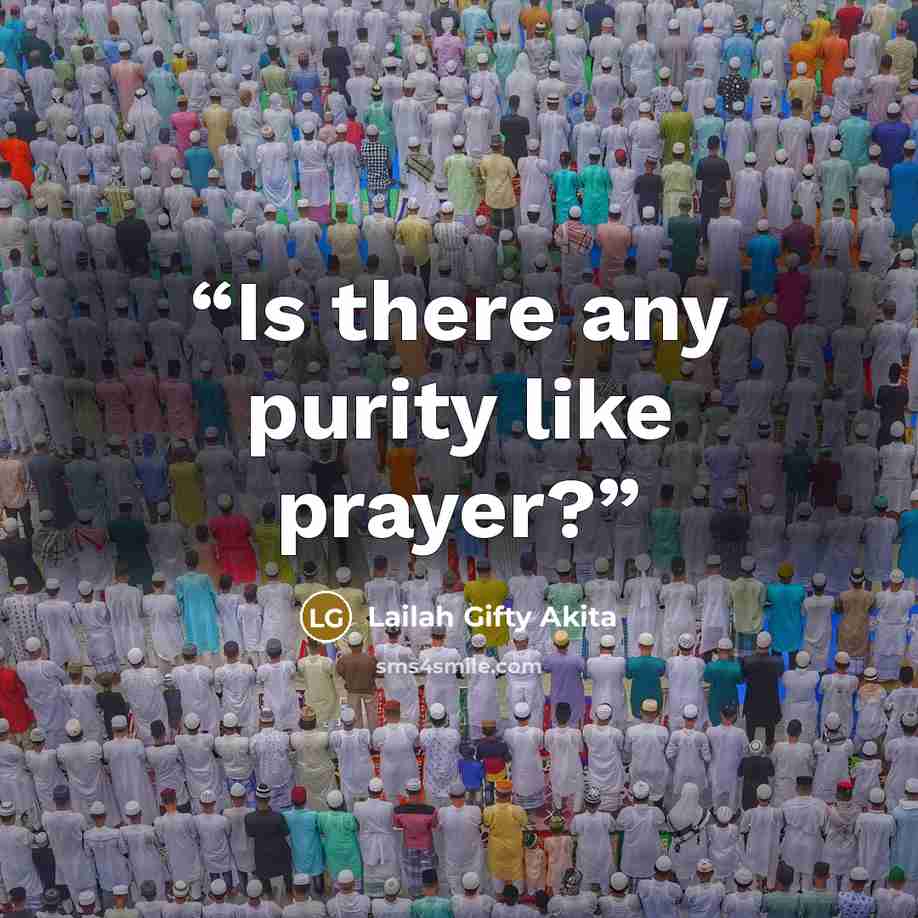 “Is there any purity like prayer?” quote by Lailah Gifty Akita