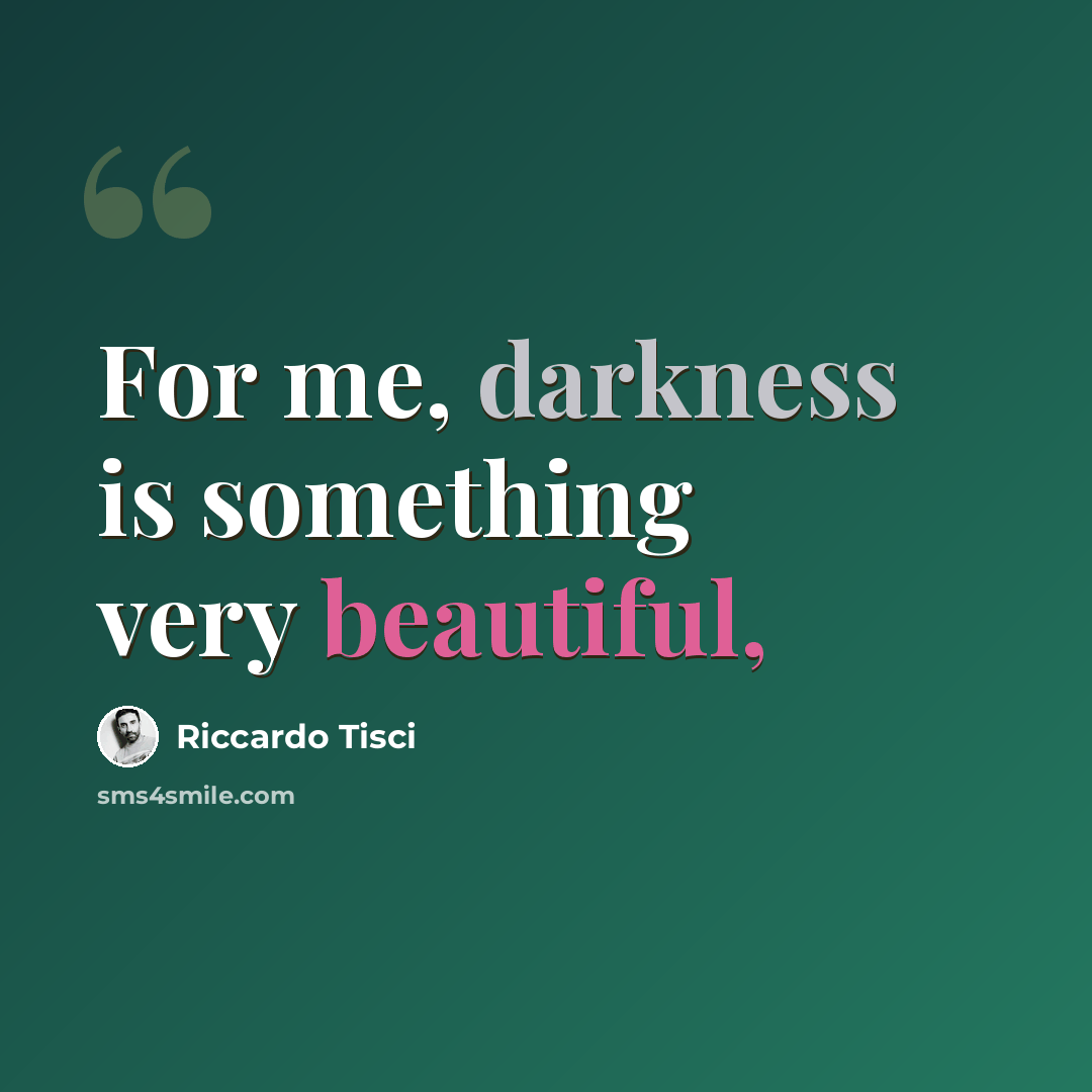 “For me, darkness is something very beautiful,” quote by Riccardo Tisci