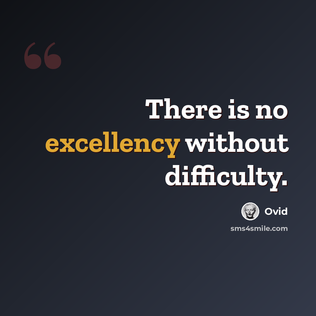“There is no excellency without difficulty.” quote by Ovid
