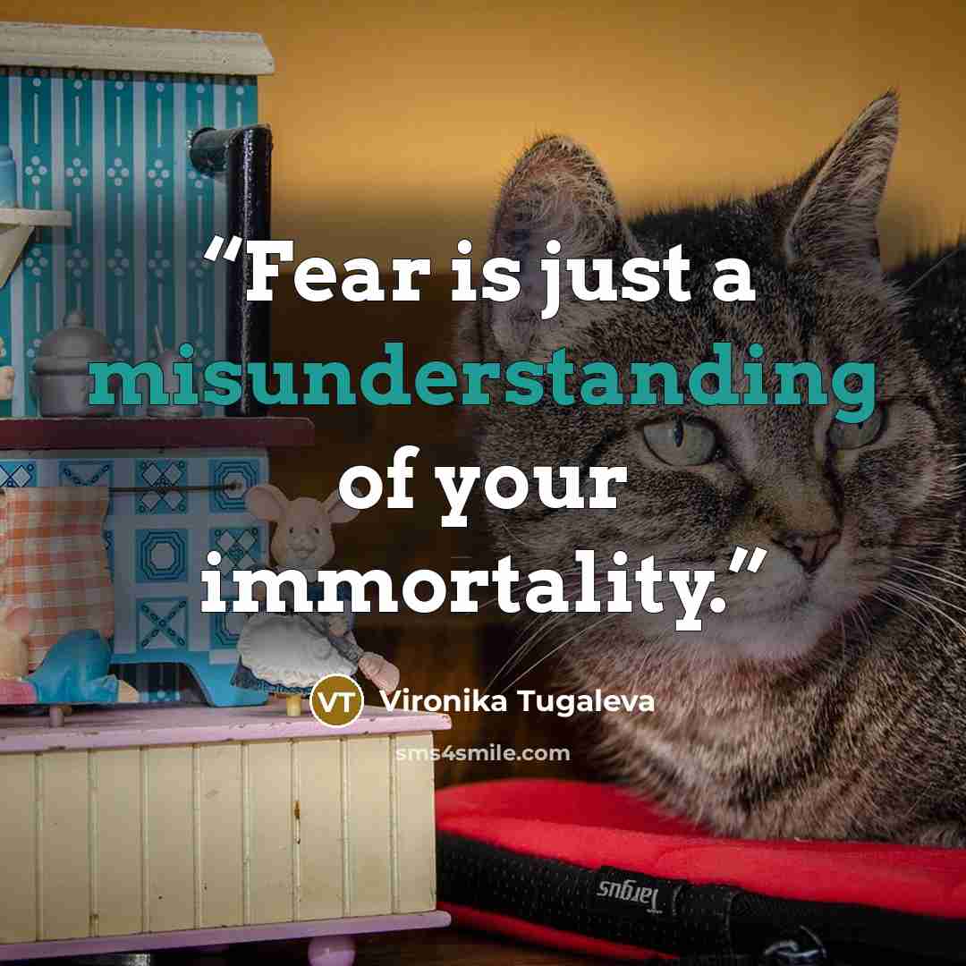 “Fear is just a misunderstanding of your immortality.” quote by Vironika Tugaleva