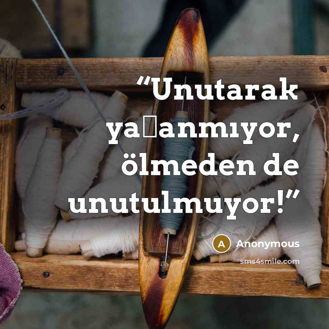 “Unutarak yaşanmıyor, ölmeden de unutulmuyor!” quote by Anonymous