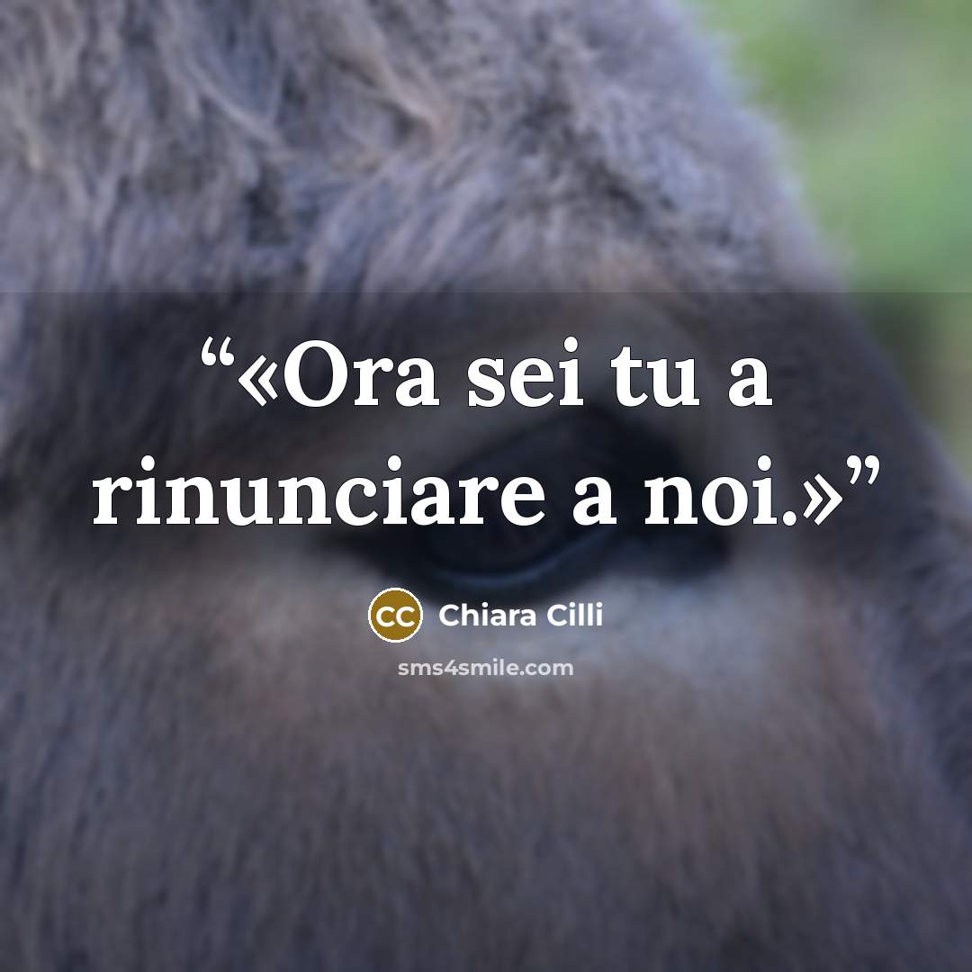 “Ora sei tu a rinunciare a noi.” quote by Chiara Cilli