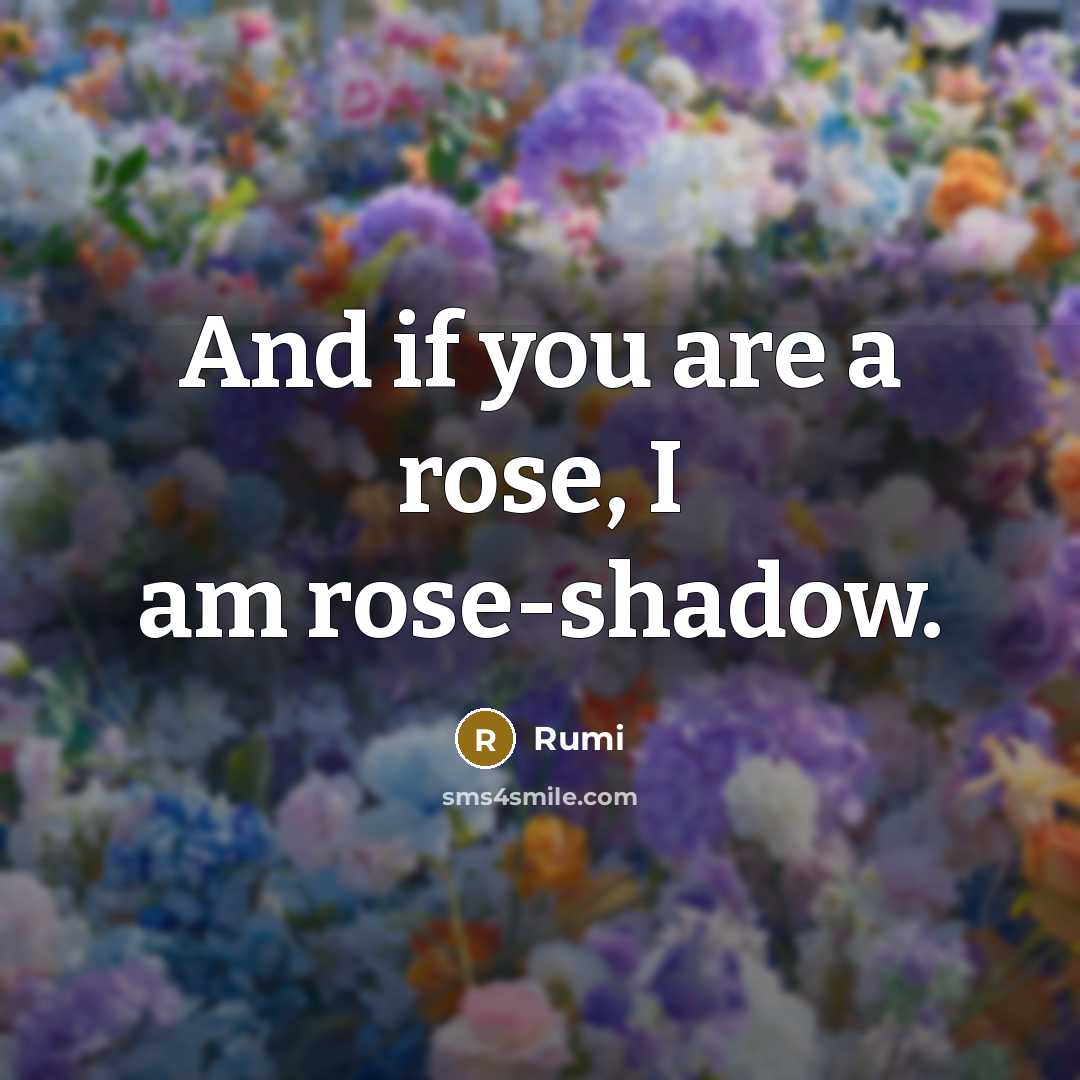 “And if you are a rose, I am rose-shadow.” quote by Rumi