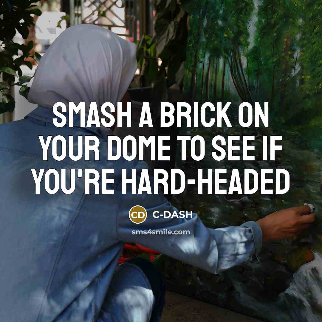“Smash a brick on your dome to see if you're hard-headed” quote by C-DASH
