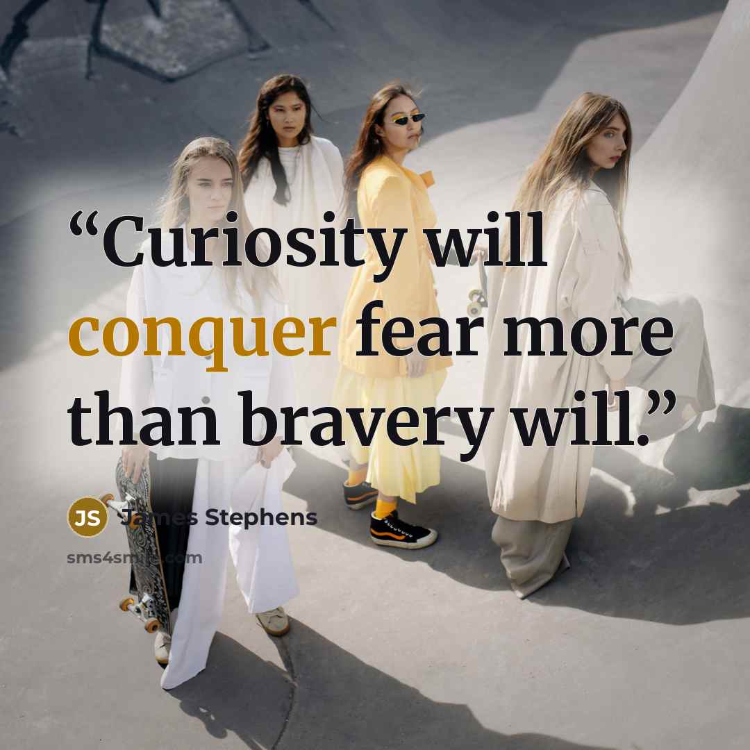 “Curiosity will conquer fear more than bravery will.” quote by James Stephens