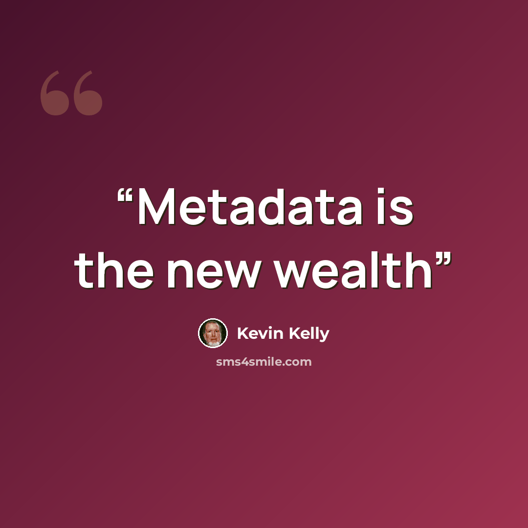 “Metadata is the new wealth” quote by Kevin Kelly
