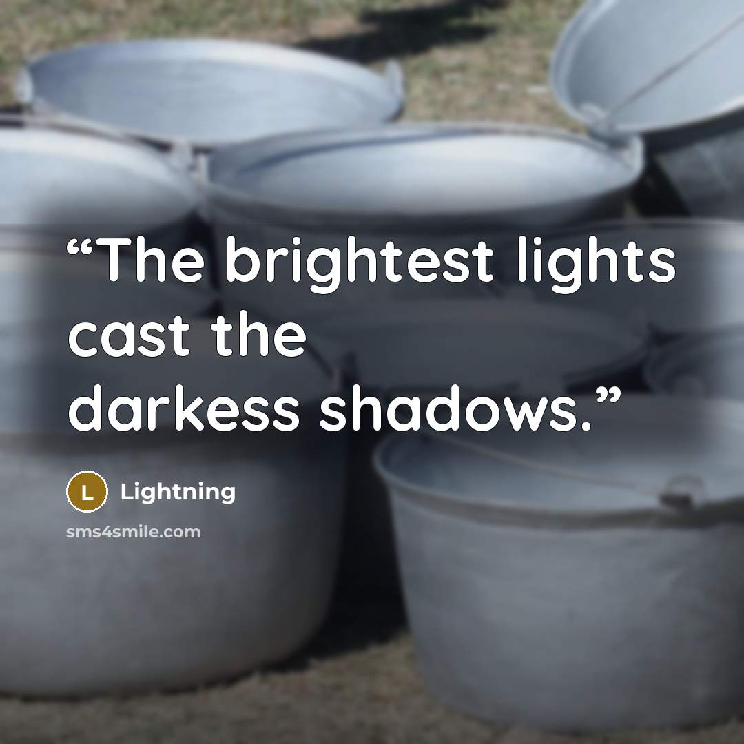 “The brightest lights cast the darkess shadows.” quote by Lightning