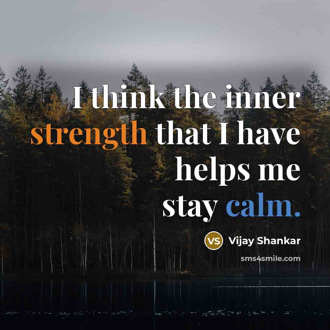 “I think the inner strength that I have helps me stay calm.” quote by Vijay Shankar