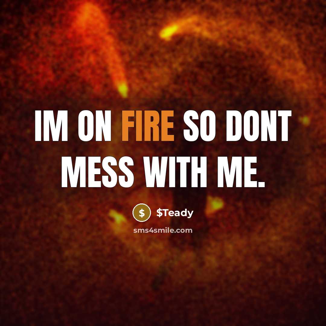 “Im on fire so dont mess with me.” quote by $Teady