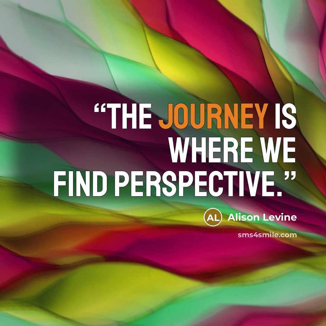 “The journey is where we find perspective.” quote by Alison Levine