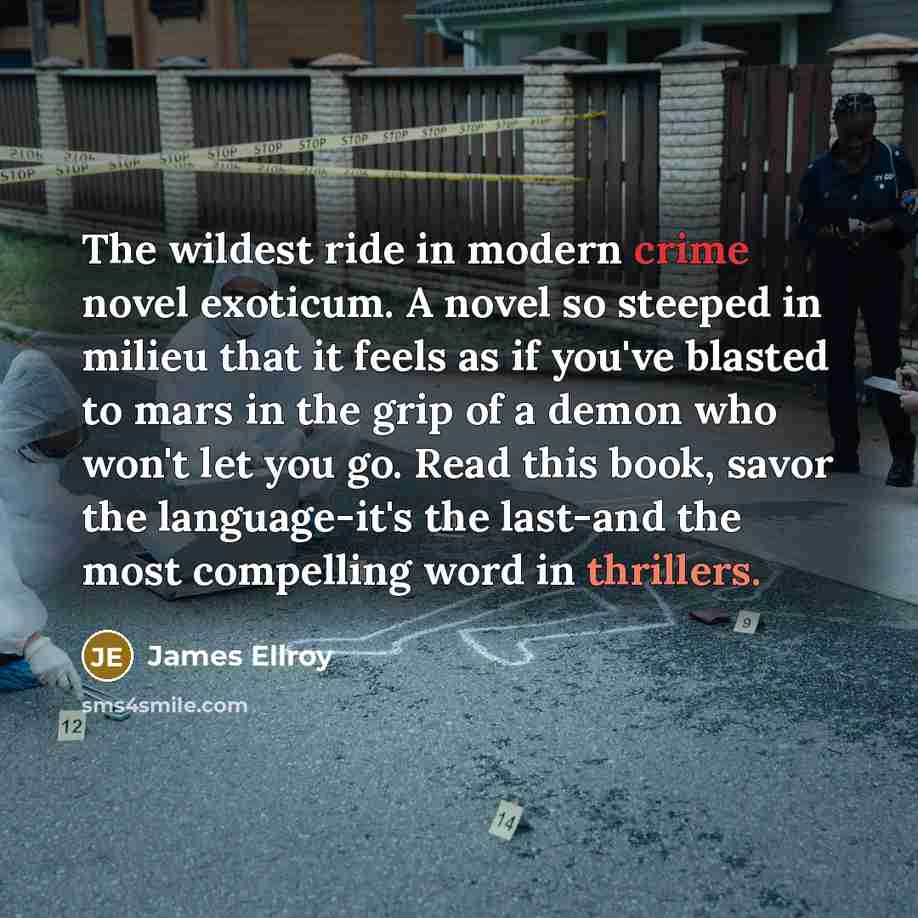 “The wildest ride in modern crime novel exoticum. A novel so steeped in milieu that it feels as if you've blasted to mars in the grip of a demon who won't let you go. Read this book, savor the language-it's the last-and the most compelling word in thrillers.” quote by James Ellroy