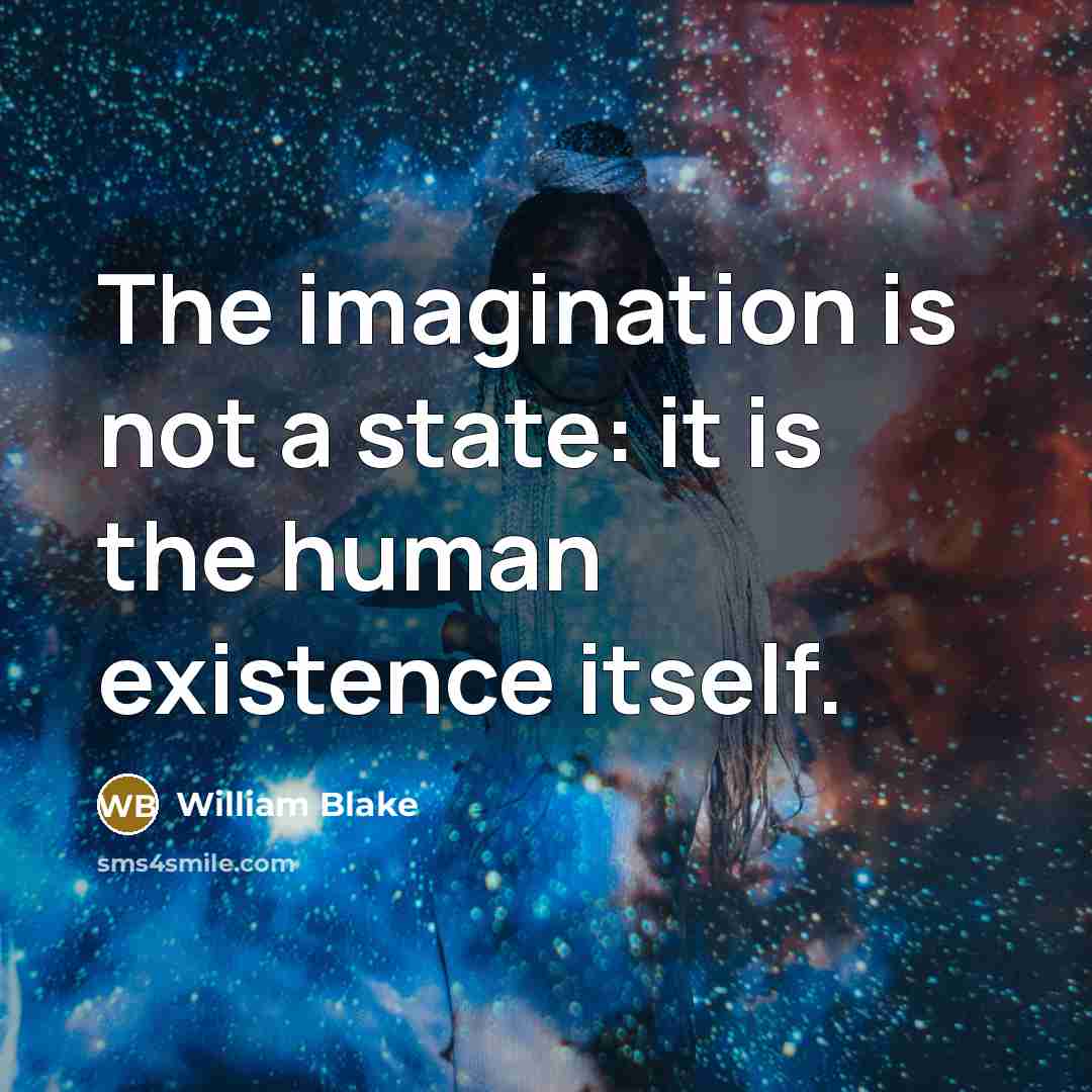 “The imagination is not a state: it is the human existence itself.” quote by William Blake