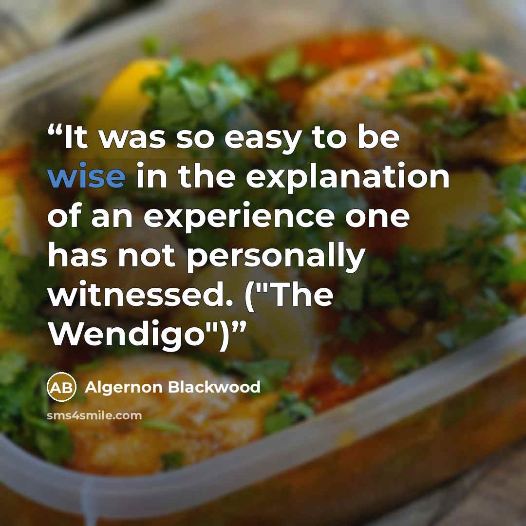 “It was so easy to be wise in the explanation of an experience one has not personally witnessed. ("The Wendigo")” quote by Algernon Blackwood