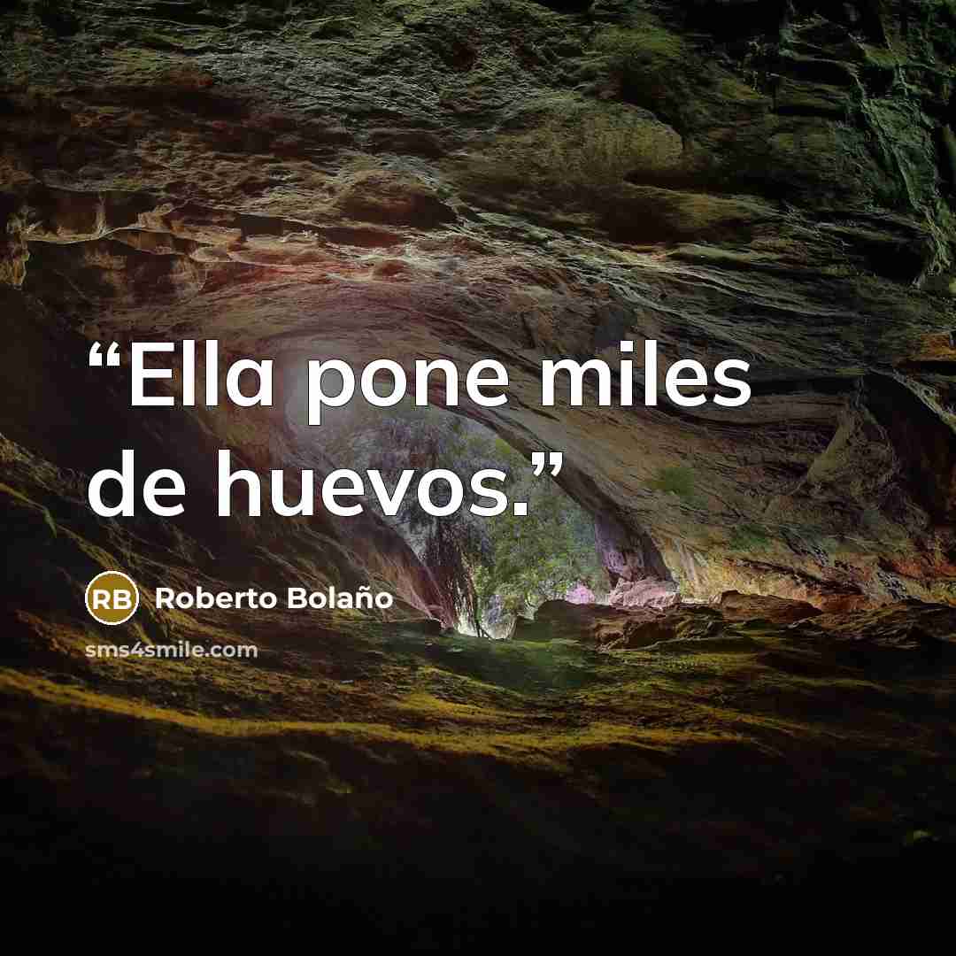 “Ella pone miles de huevos.” quote by Roberto Bolaño