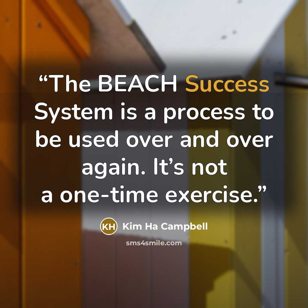 “The BEACH Success System is a process to be used over and over again. It’s not a one-time exercise.” quote by Kim Ha Campbell