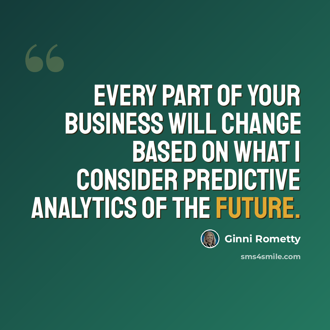 “Every part of your business will change based on what I consider predictive analytics of the future.” quote by Ginni Rometty