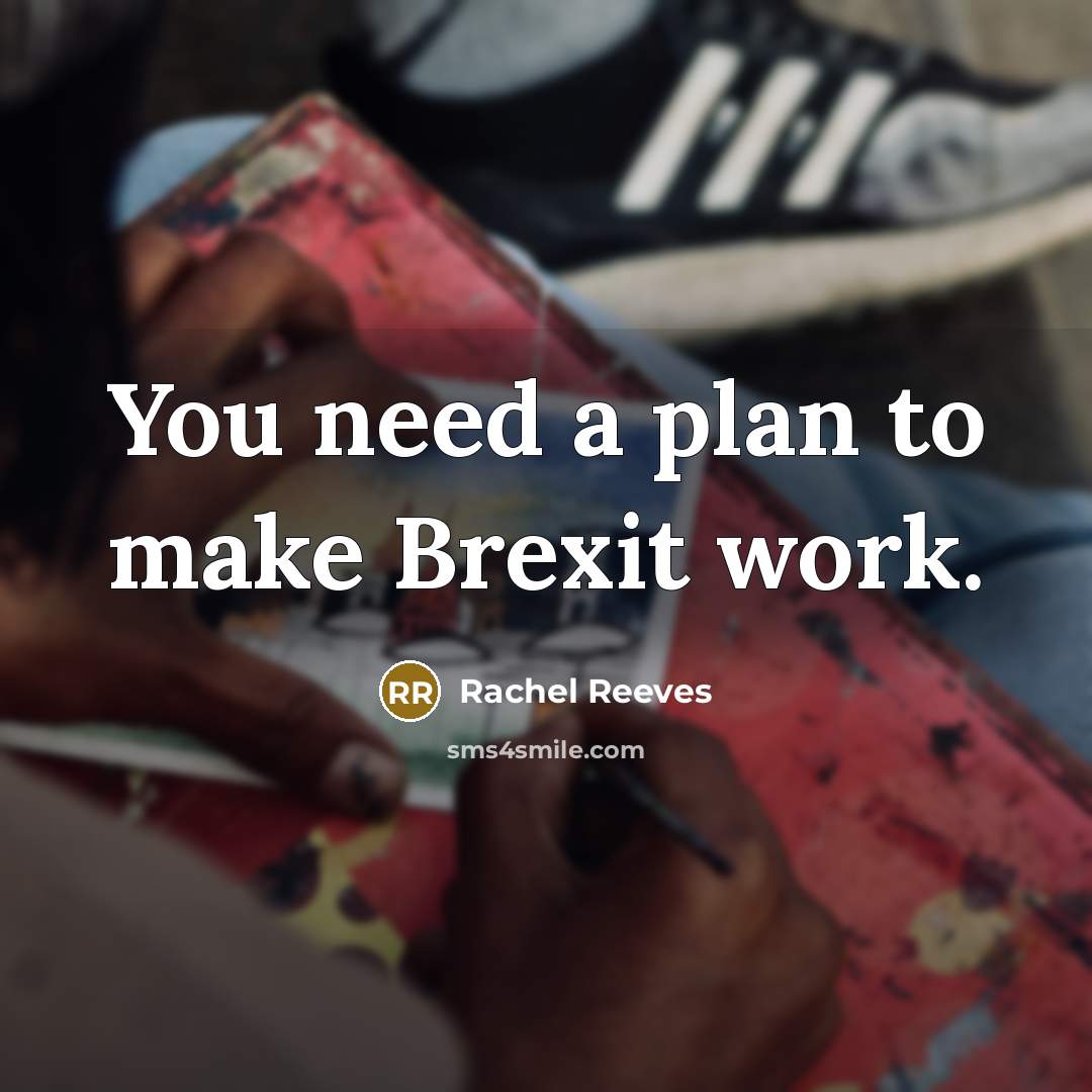 “You need a plan to make Brexit work.” quote by Rachel Reeves