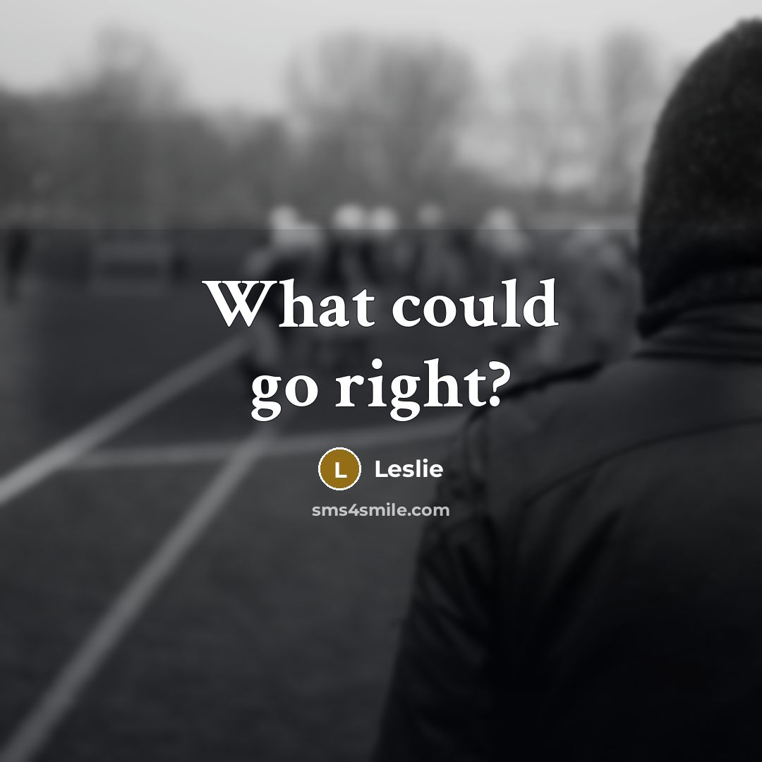 “What could go right?” quote by Leslie