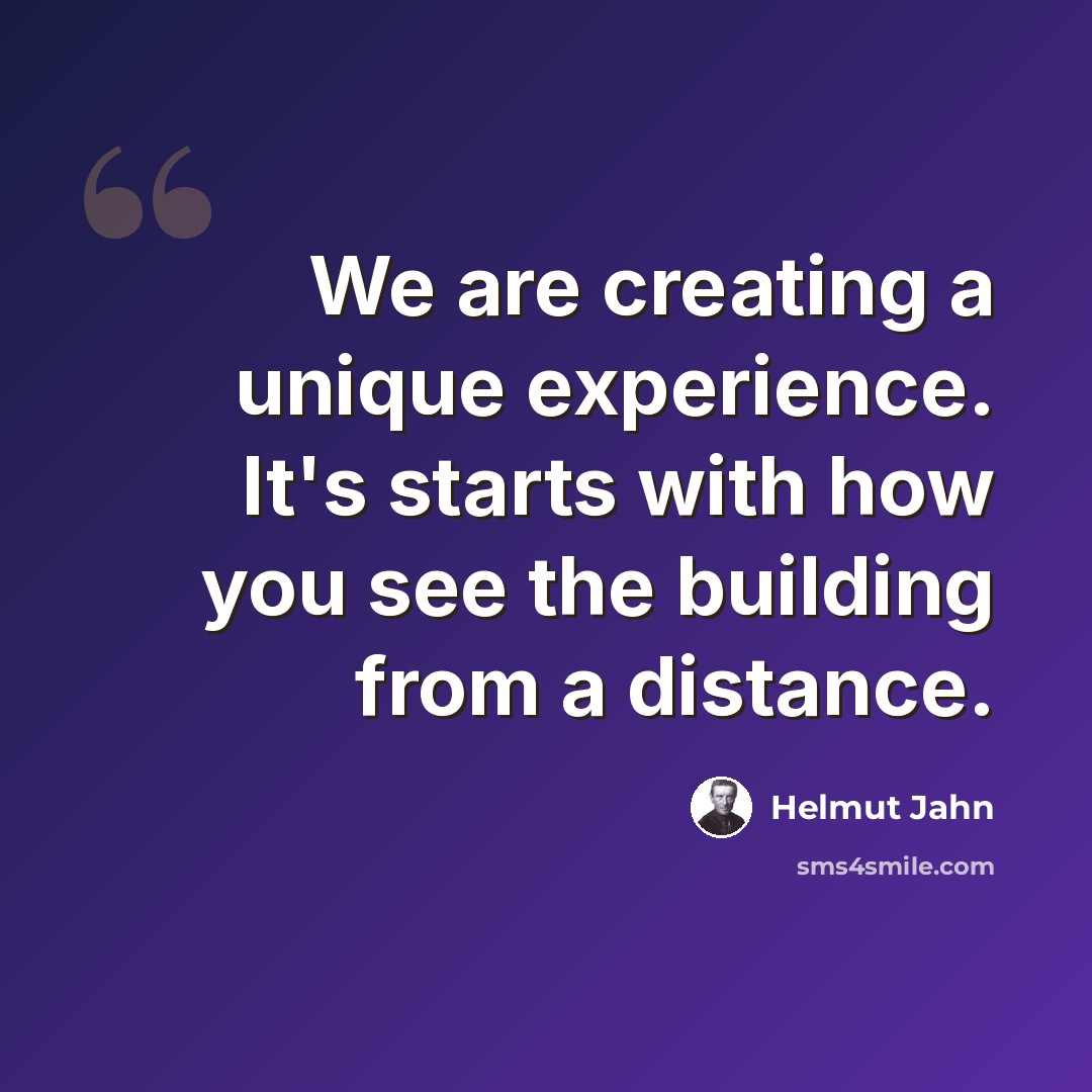 “We are creating a unique experience. It's starts with how you see the building from a distance.” quote by Helmut Jahn