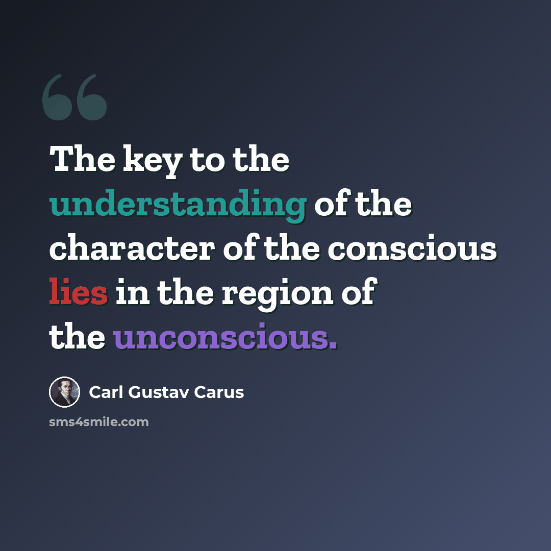 “The key to the understanding of the character of the conscious lies in the region of the unconscious.” quote by Carl Gustav Carus