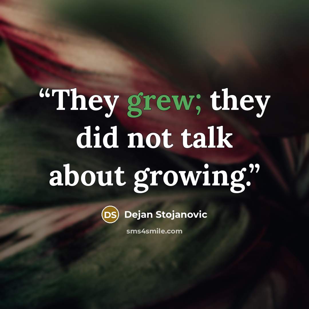 “They grew; they did not talk about growing.” quote by Dejan Stojanovic