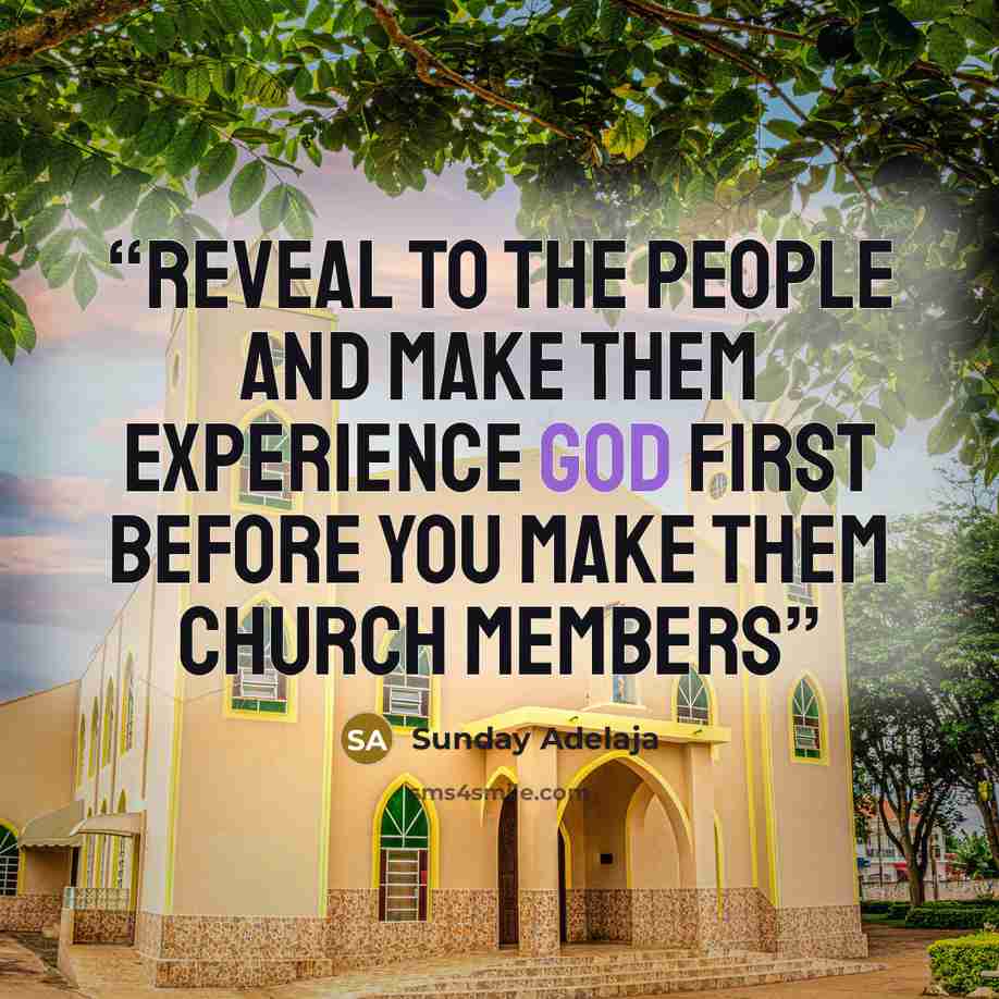“Reveal to the people and make them experience God first before you make them church members” quote by Sunday Adelaja