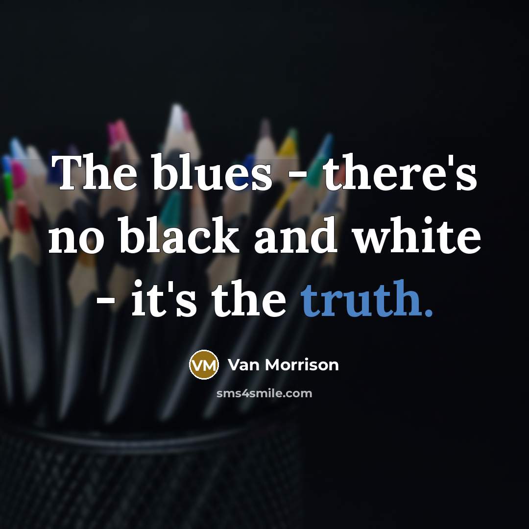 “The blues - there's no black and white - it's the truth.” quote by Van Morrison