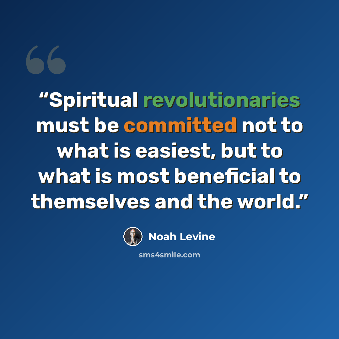 “Spiritual revolutionaries must be committed not to what is easiest, but to what is most beneficial to themselves and the world.” quote by Noah Levine