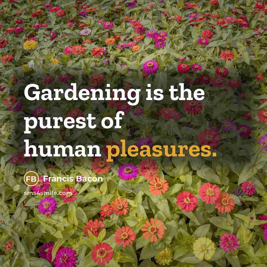 “Gardening is the purest of human pleasures.” quote by Francis Bacon