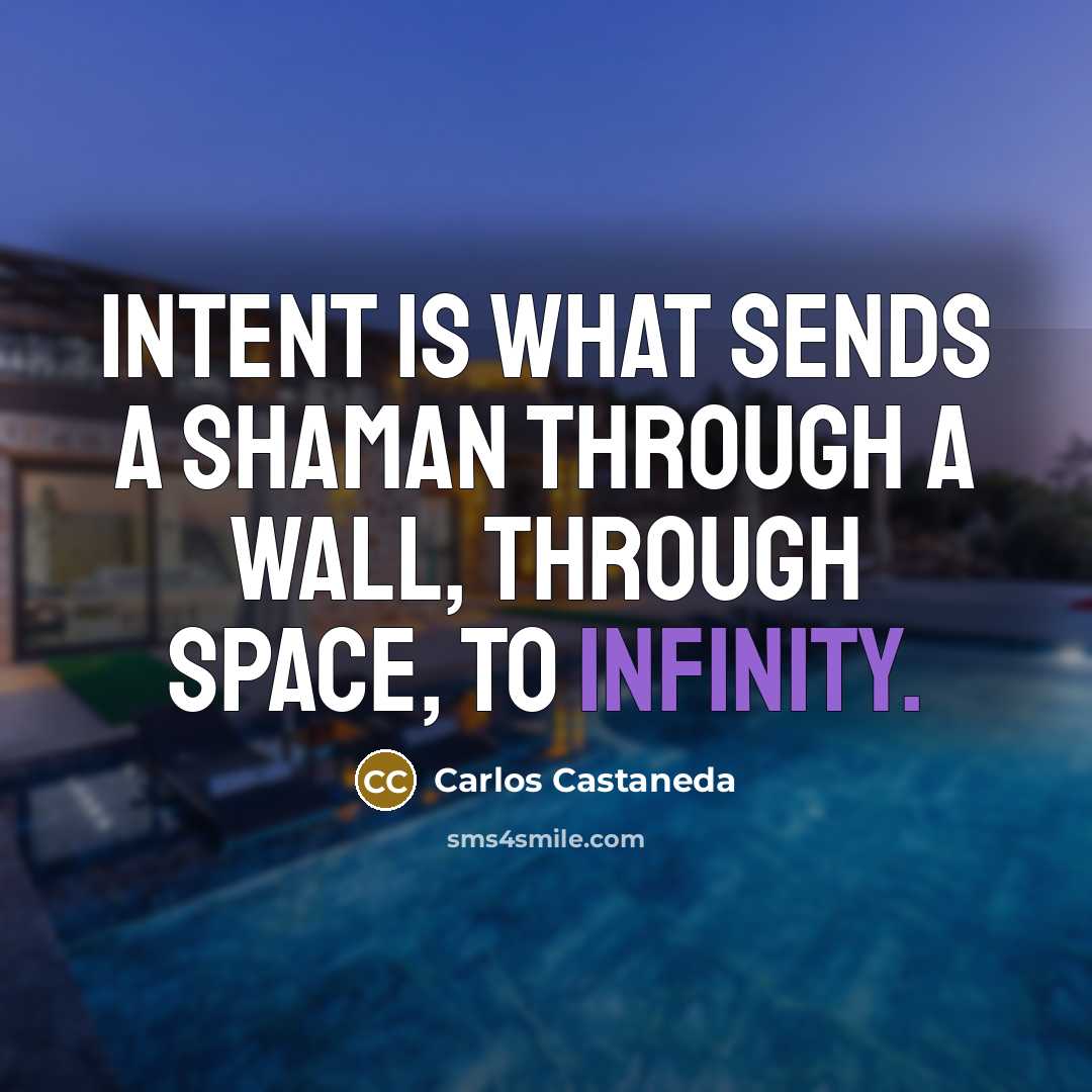 “Intent is what sends a shaman through a wall, through space, to infinity.” quote by Carlos Castaneda