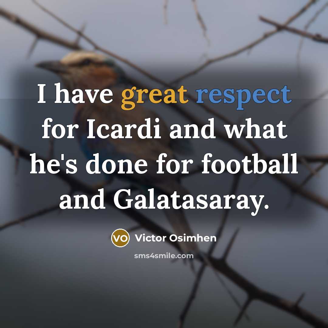 “I have great respect for Icardi and what he's done for football and Galatasaray.” quote by Victor Osimhen