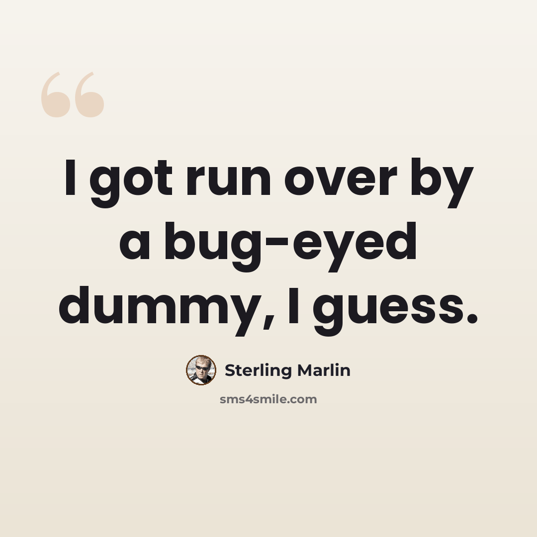 “I got run over by a bug-eyed dummy, I guess.” quote by Sterling Marlin