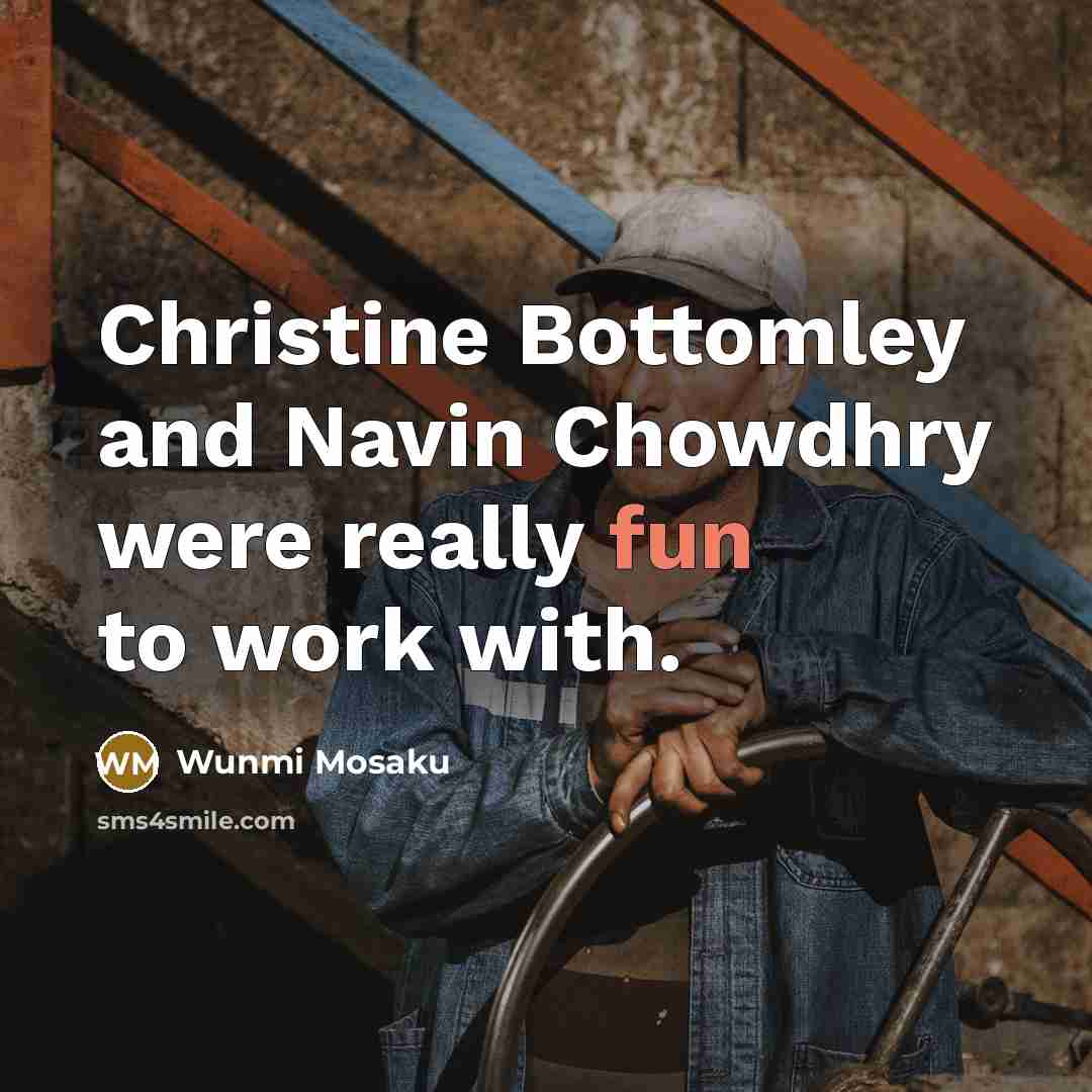 “Christine Bottomley and Navin Chowdhry were really fun to work with.” quote by Wunmi Mosaku