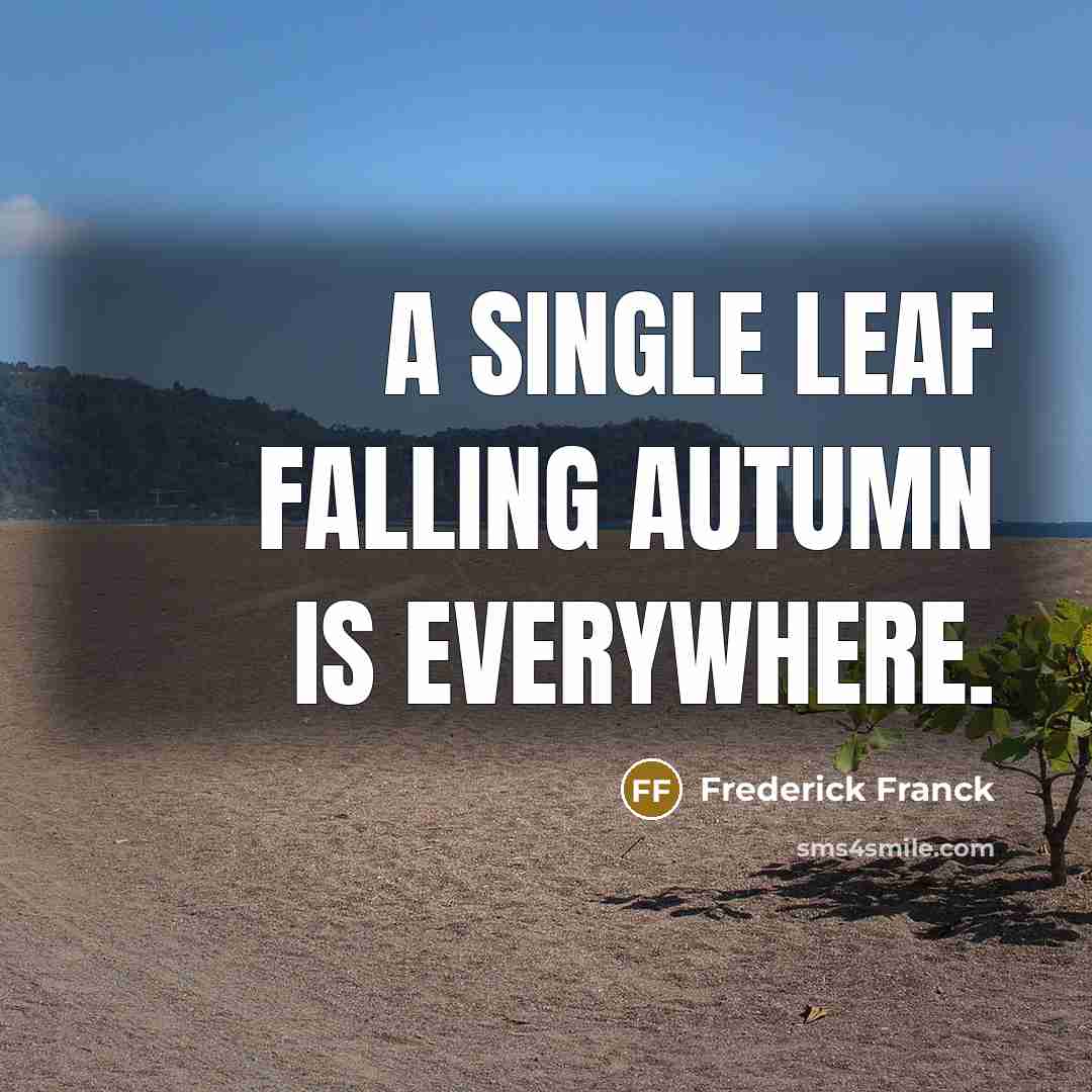 “A single leaf falling autumn is everywhere.” quote by Frederick Franck