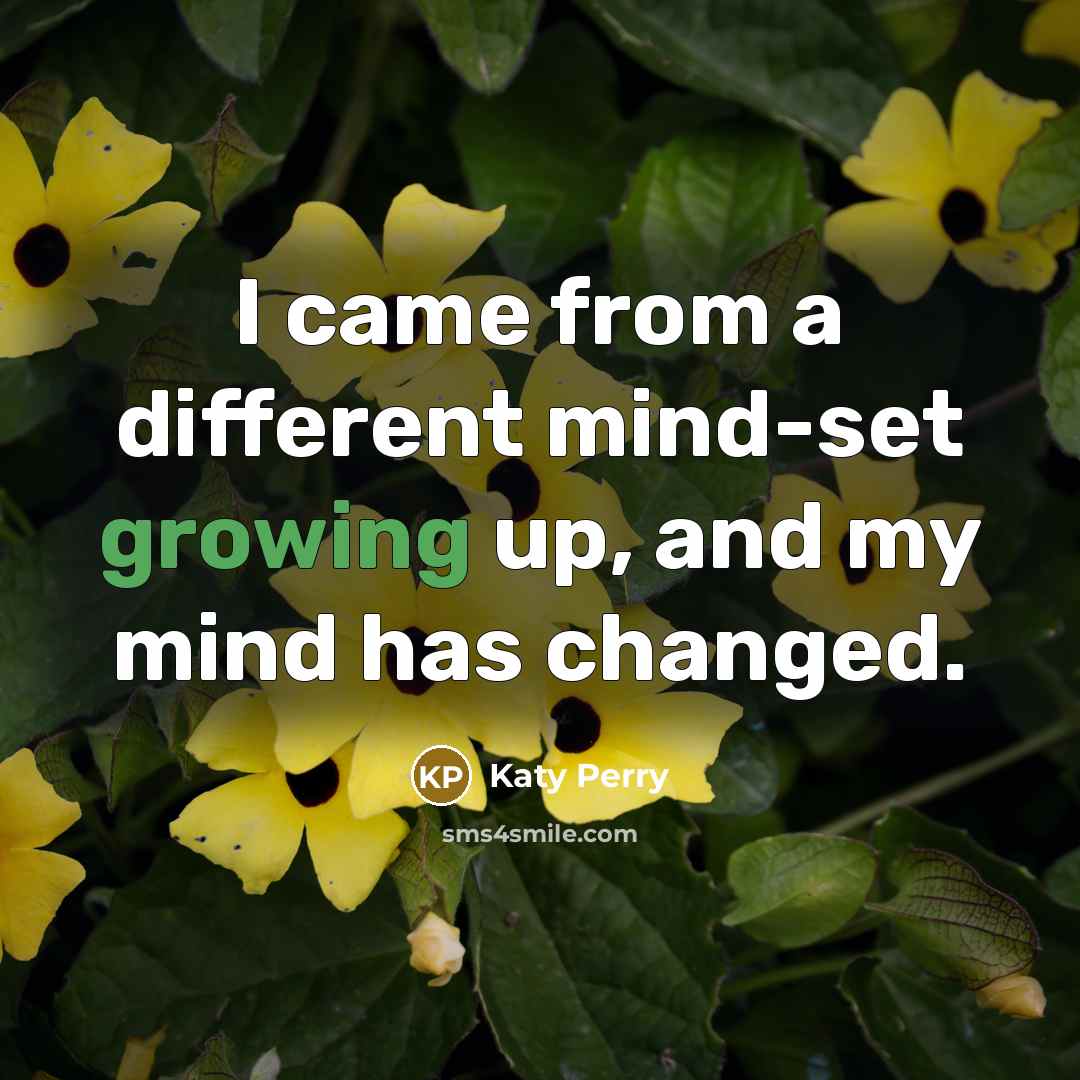 “I came from a different mind-set growing up, and my mind has changed.” quote by Katy Perry