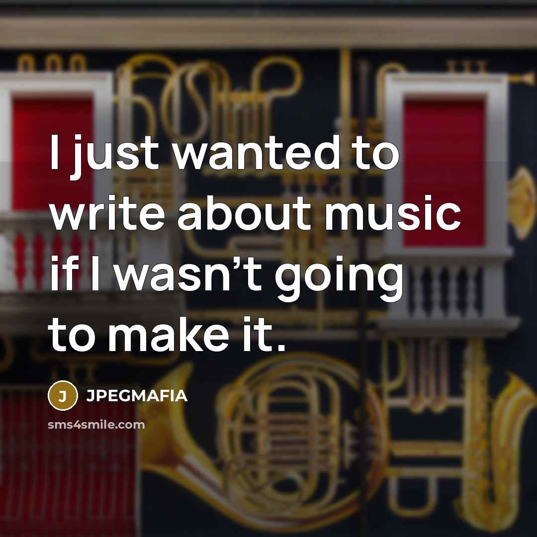 “I just wanted to write about music if I wasn't going to make it.” quote by JPEGMAFIA