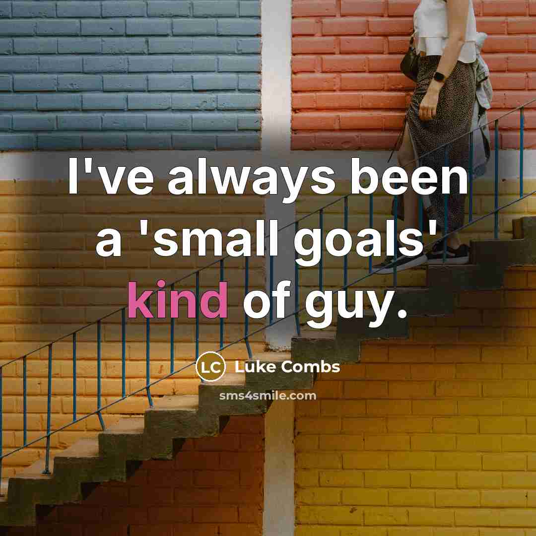 “I've always been a 'small goals' kind of guy.” quote by Luke Combs