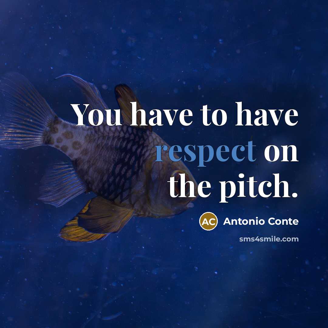 “You have to have respect on the pitch.” quote by Antonio Conte