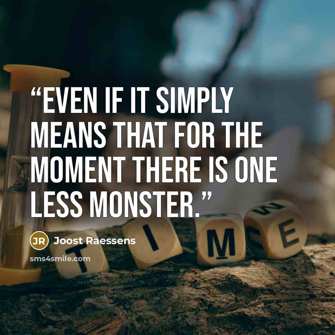 “Even if it simply means that for the moment there is one less monster.” quote by Joost Raessens