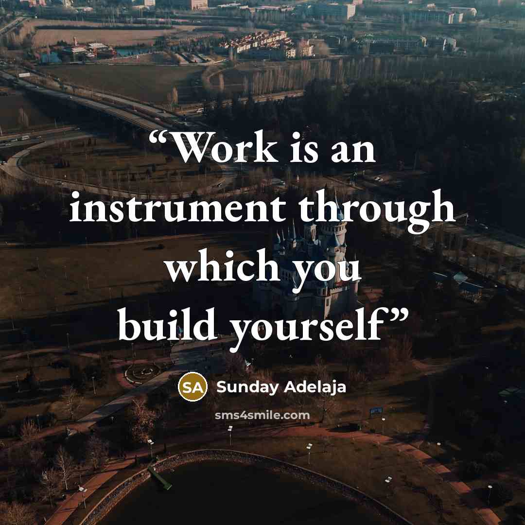 “Work is an instrument through which you build yourself” quote by Sunday Adelaja