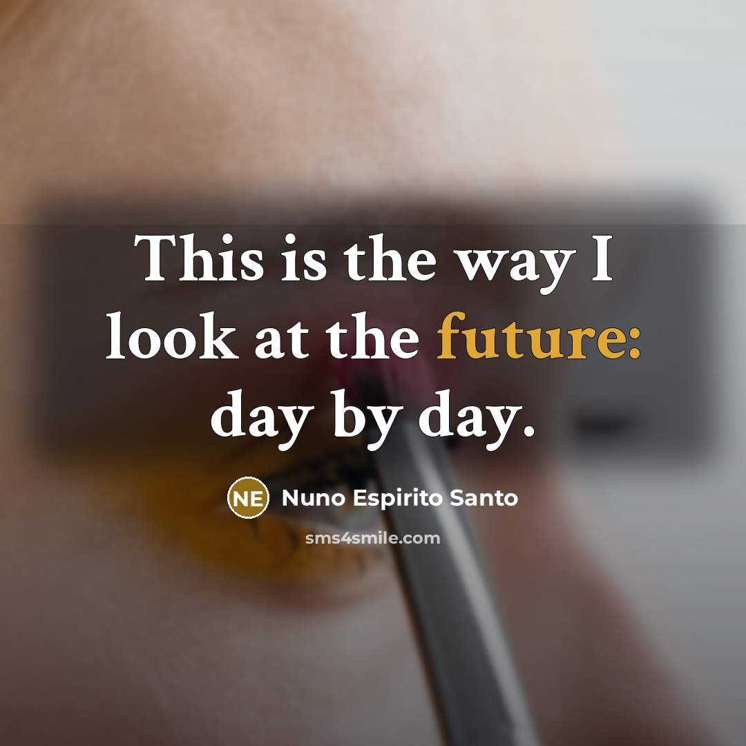 “This is the way I look at the future: day by day.” quote by Nuno Espirito Santo