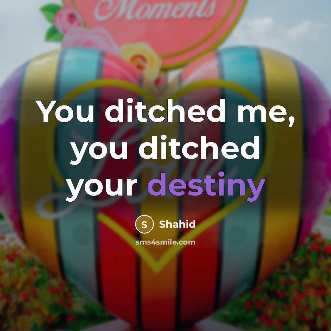 “You ditched me, you ditched your destiny” quote by Shahid