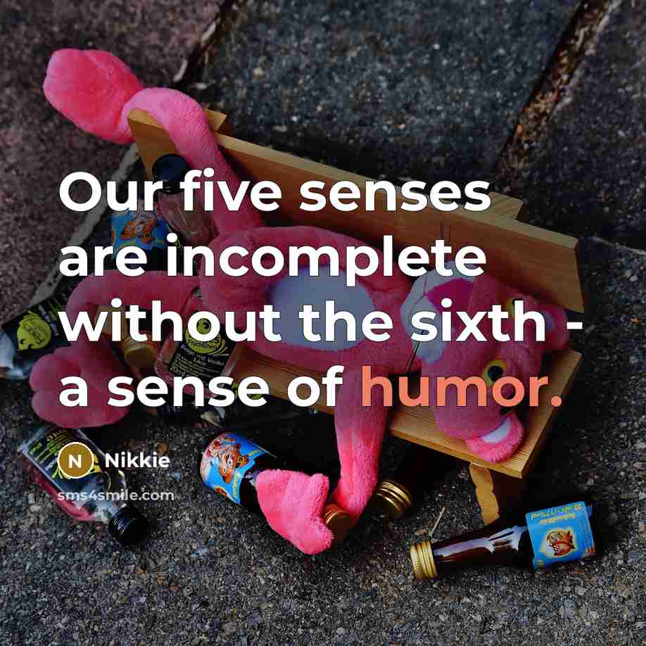 “Our five senses are incomplete without the sixth - a sense of humor.” quote by Nikkie